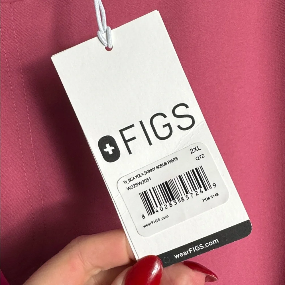 NWT Figs Breast Cancer Awareness Rose Pink Yola Skinny Scrub Pants Size‎ XXL